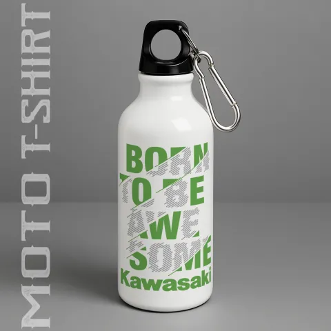 Алуминиева бутилка за вода 500 мл Kawasaki Born To Be Awesome