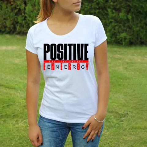 Дамска тениска принт Positive energy